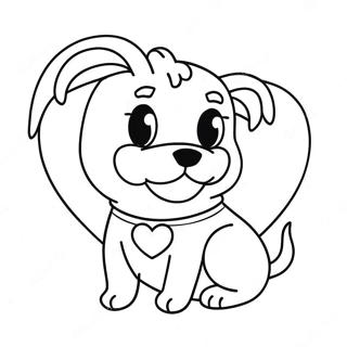 Hundens alla hjärtans dag målarbok | Hund Valentine målarbild