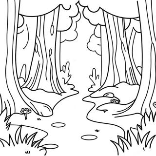 Förhäxad skog målarbok | Förhäxad Skog målarbild
