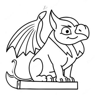 Gargoyle att färglägga | Gargoyle målarbild