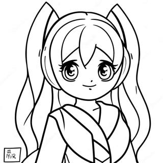 Miku att färglägga | Miku målarbild