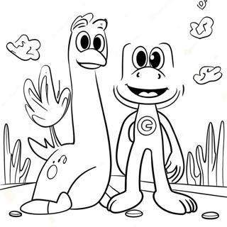 Gumby och Pokey Äventyr Målarbild | Gumby målarbild
