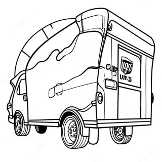 UPS Paketleverans Färgläggningssida | UPS målarbild