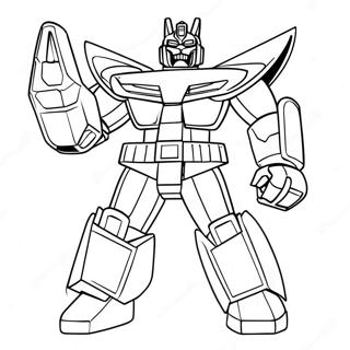 Mighty Megazord i Aktion Färgläggningssida | Megazord målarbild