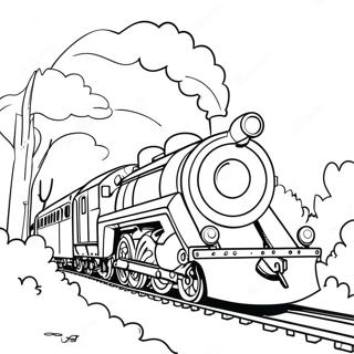 Mighty Express tågäventyr färgläggningssida | Mighty Express målarbild