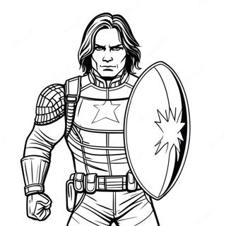 Winter Soldier med sköld färgläggningssida | Vinter Soldat målarbild