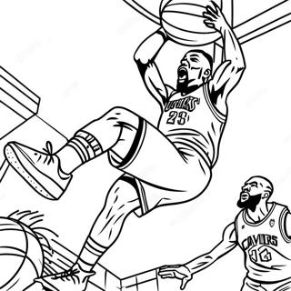 Cleveland Cavaliers spelare dunkar färgläggningssida | Cleveland Cavaliers målarbild