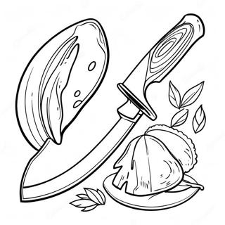 Kniv färgläggningssida | Kniv målarbild