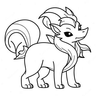 Ninetales med Eldig Svans Målarbild | Ninetales målarbild