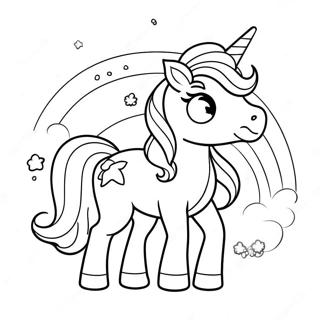 Söt Regnbågs Unicorn Regnbågsdjur Målarbild | Regnbågsdjur målarbild