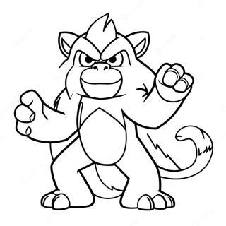 Infernape Färgläggningssida | Infernape målarbild