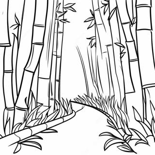 Bambuskog färgläggningssida | Bambu målarbild