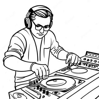 DJ Mixar Musik Målarbok | DJ målarbild