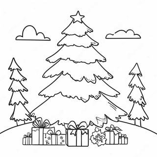Landsbygdens julgran färgläggningssida | Landsbygd Jul målarbild