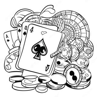 Casino Färgläggningssida | Casino målarbild