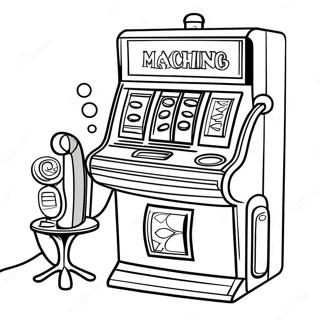 Färgglad Spelautomat Färgläggningssida | Casino målarbild