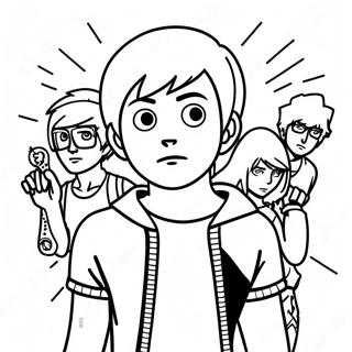 Scott Pilgrim vs. Världen Färgläggningssida | Scott Pilgrim målarbild