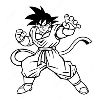 Goku Black i stridsställning färgläggningssida | Goku Black målarbild