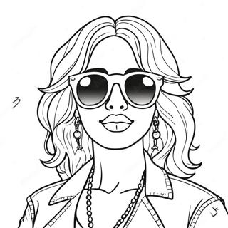 Cool baddie med solglasögon färgläggningssida | Baddie målarbild