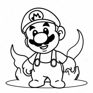 Färgläggningssida med Eld Mario | Eld Mario målarbild
