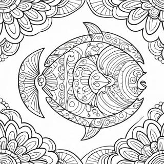 Mola-mönster färgläggningssida | Mola-mönster målarbild