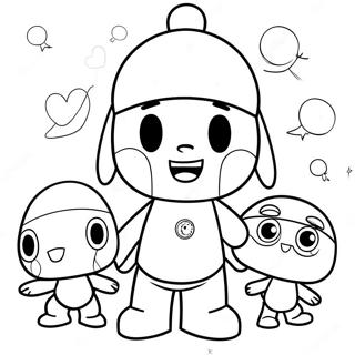 Pocoyo och vänner äventyr färgläggningssida | Pocoyo målarbild