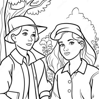 Nancy Drew och vänner färgläggningssida | Nancy Drew målarbild