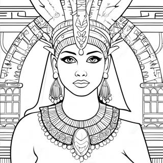 Cleopatra Kungligt Porträtt Färgläggningssida | Kleopatra målarbild
