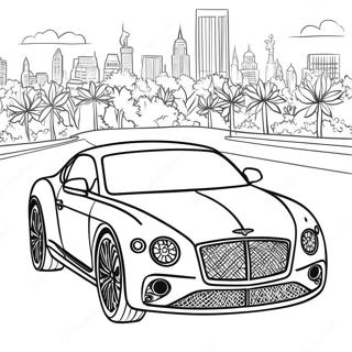 Bentley lyxbil färgläggningssida | Bentley målarbild
