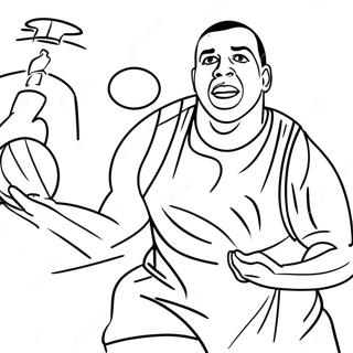 Magic Johnson basket färgläggningssida | Magic Johnson målarbild