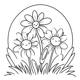 Påskblommor färgläggningssida | Påskblommor målarbild
