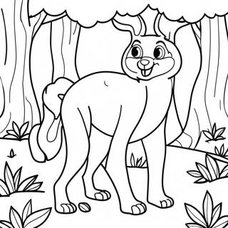 Färgglad Klombo i Skogen Målarbild | Klombo målarbild