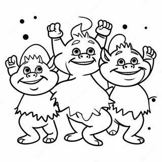Färgglada Troll Dansar Målarbild | Trolls 3 målarbild
