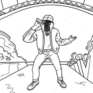 Pop Smoke Uppträder på Scen Målarbild | Pop Smoke målarbild