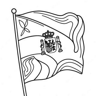 Spanien flagga färgläggningssida | Spanien Flagga målarbild