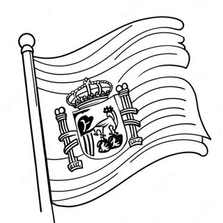 Livlig Spanien flagga färgläggningssida | Spanien Flagga målarbild