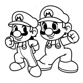 Äventyrlig Mario och Sonic färgläggningssida | Mario och Sonic målarbild