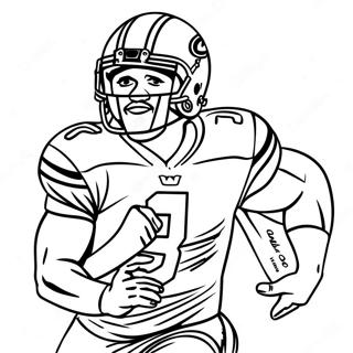 Tua Tagovailoa färgläggningssida | Tua Tagovailoa målarbild