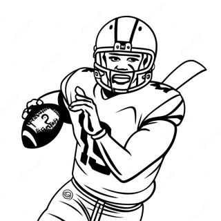 Tua Tagovailoa kastar en passning färgläggningssida | Tua Tagovailoa målarbild