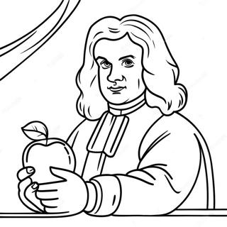 Isaac Newton med Äpple Målarbild | Isaac Newton målarbild