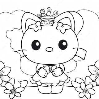 Hello Kitty Fe med Glittrande Vingar Färgläggningssida | Hello Kitty Fe målarbild