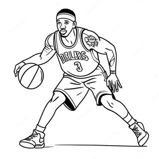 Allen Iverson Dribbling Färgläggningssida | Allen Iverson målarbild