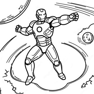 Iron Man i Rymden Målarbild | Järnmannen Bland Oss målarbild