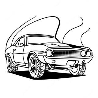 Hot Rod Muscle Car Färgläggning | Hot Rod målarbild