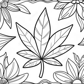 Cannabisblad Målarbild | Cannabislöv målarbild