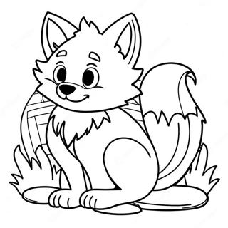 Lankybox Foxy Målarbild | Lankybox Foxy målarbild
