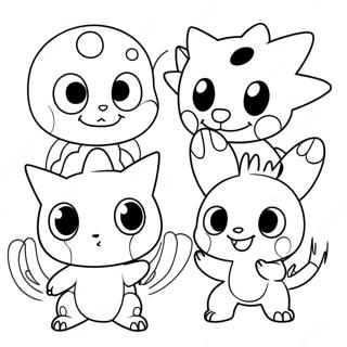Söta Digimon Karaktärer Färgläggning | Digimon målarbild
