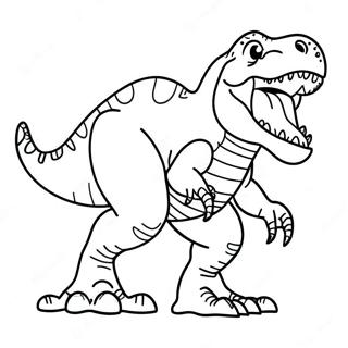 Fruktansvärd T-Rex dinosaurie färgläggningssida | Dinosauriekung målarbild