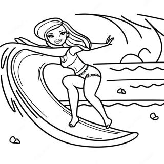 Malibu Barbie Surfäventyr Målarbild | Malibu Barbie målarbild