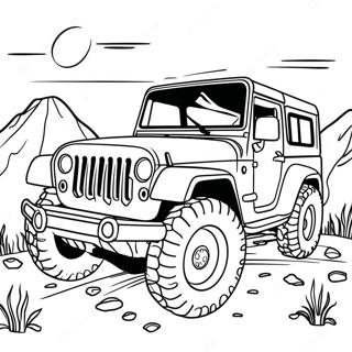 Off-Road Jeep Äventyr Färgläggningssida | Jeep Äventyr målarbild