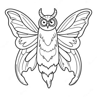 Mothman Mytisk Varelse Färgläggningssida | Mothman målarbild